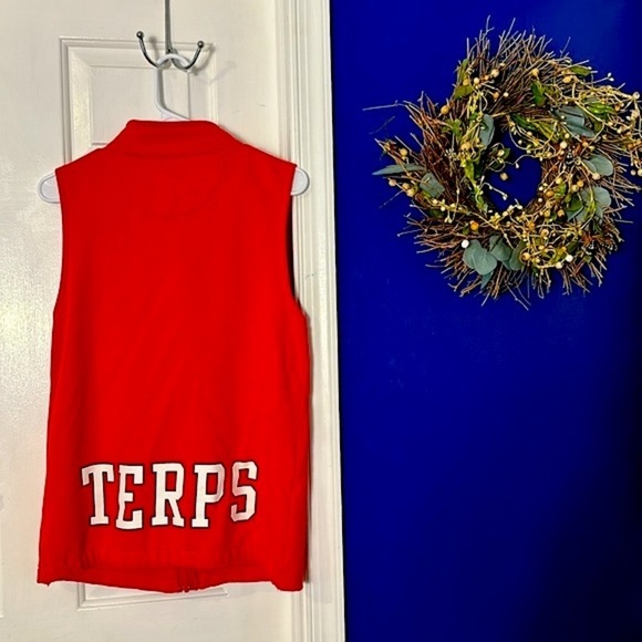 TCX University of Maryland Terrapins Red & Wheat Full Zip Vest Size Small - Picture 6 of 7